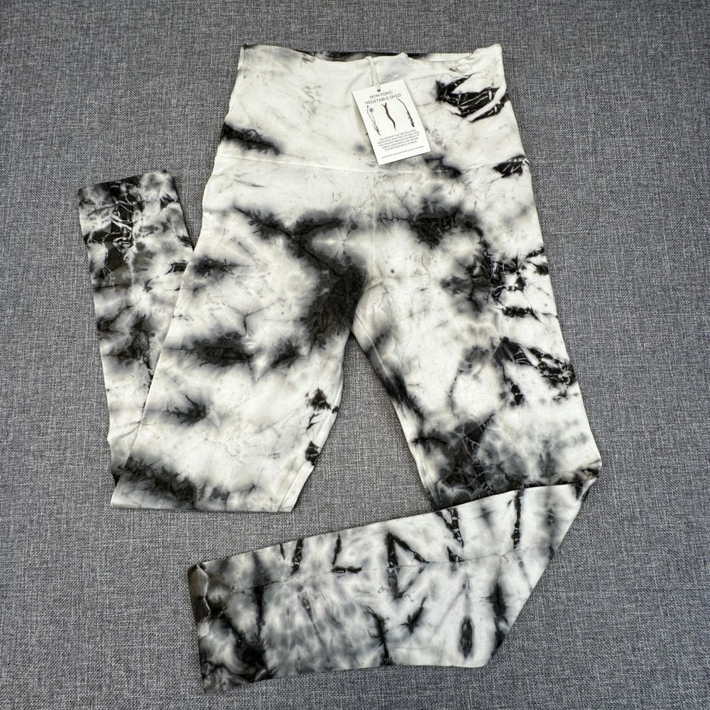 Groceries Apparel Pax Legging Women M White Black Tie Dye Organic High Waist NEW